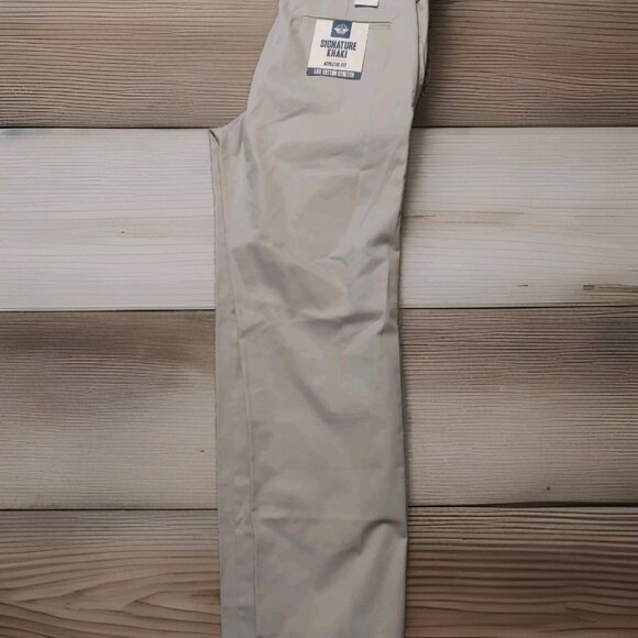 DOCKERS Men's Signature Khaki Lux Cotton Stretch Athletic Fit Pants Beige 36X34 - Picture 1 of 12